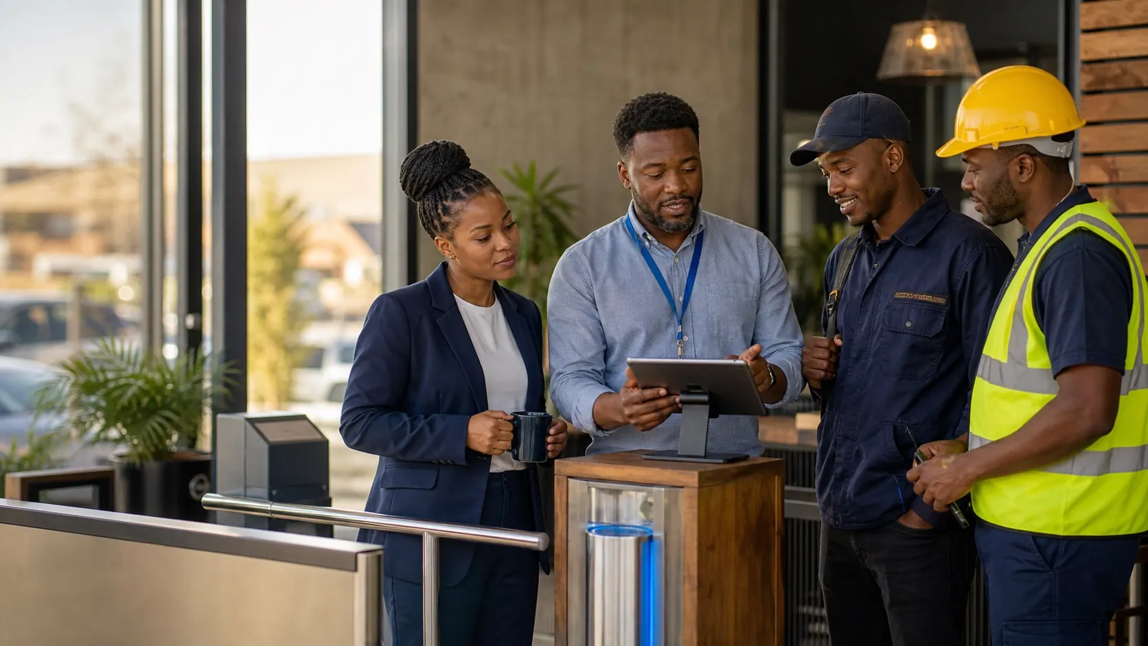 A mixed SME workforce using a practical attendance check-in point